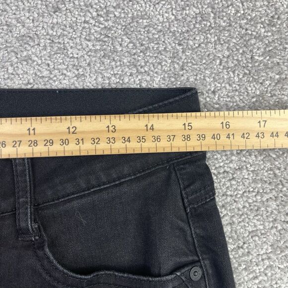 Democracy Jeans Women’s 8 Black Itty Bitty Bootcut Mid-Rise Dark Denim Stretch - Picture 6 of 10